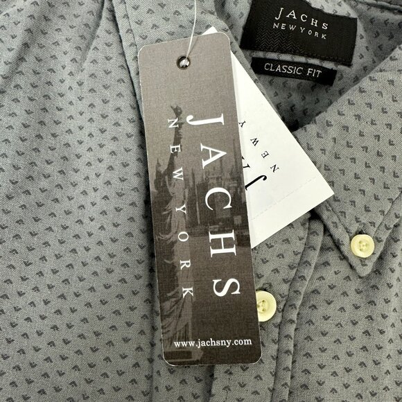 Jachs New York Mens Classic Fit Grey Button-Up Shirt Size Small - Picture 4 of 7